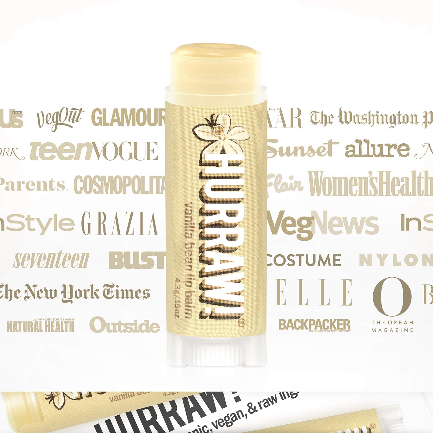 Hurraw! Vanilla Bean Lip Balm, 2 Pack: Organic, Certified Vegan, Cruelty and Gluten Free. Non-GMO, 100% Natural Ingredients. Bee, Shea, Soy and Palm