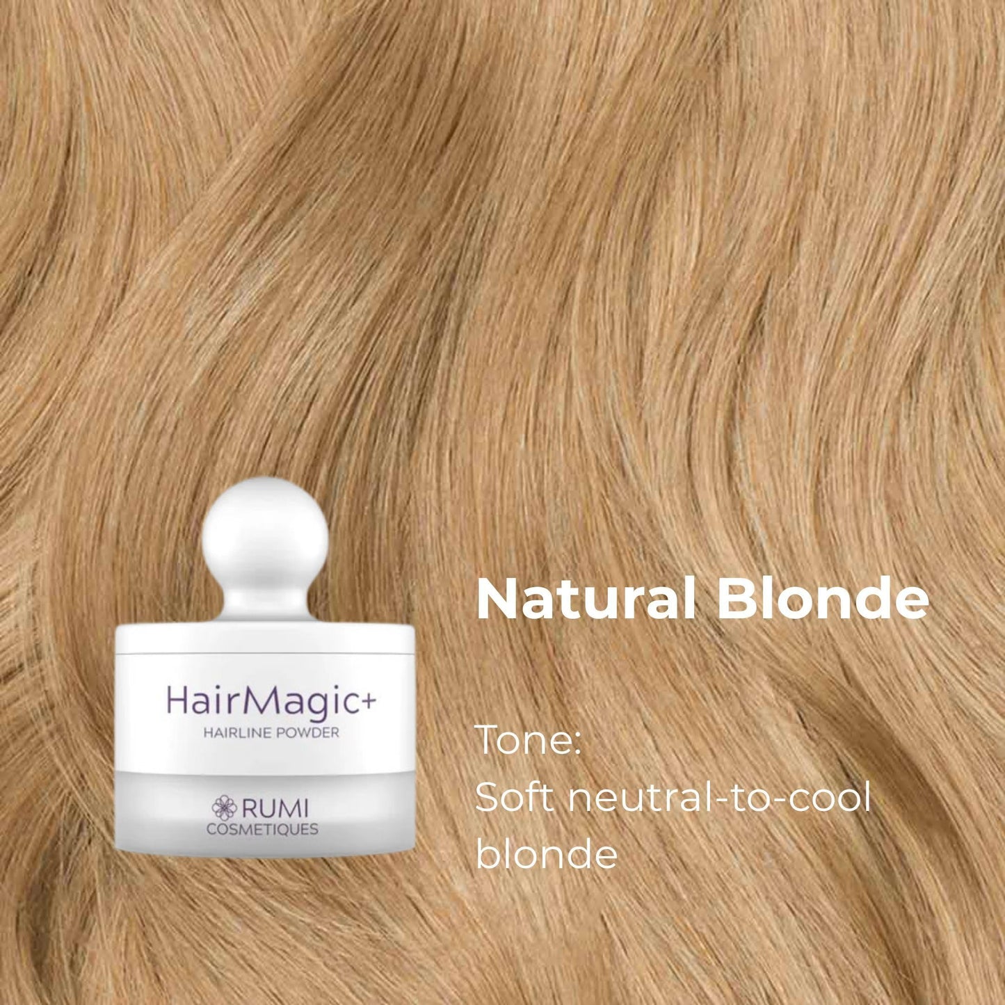 Rumi Cosmetiques HairMagic+ Root Touch Up Powder for Mature Women - Instant Gray Hair Coverage & Hairline Filler - Water-Resistant, Natural Finish