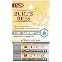 Burt's Bees Ultra Conditioning Moisturizing Lip Balm, Lip Moisturizer Rich in Oils and Butters, 2 Tubes, 0.15 oz.