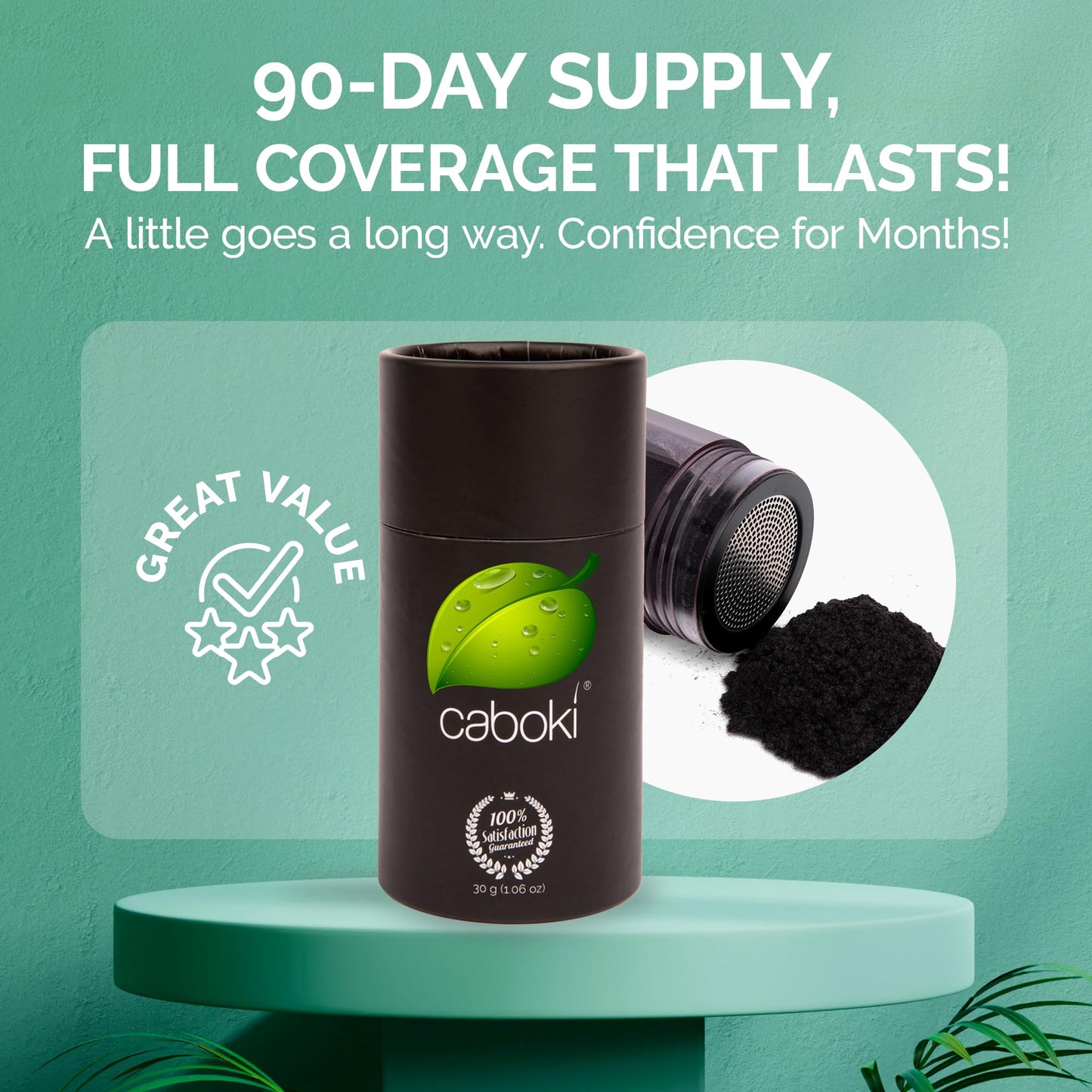 Caboki Hair Fibers for Thinning Hair - Natural Plant-Based Hair Powder for Men & Women - Instantly Thicker Fuller Looking Hair - Clean Ingredients Beauty and Personal Care Caboki