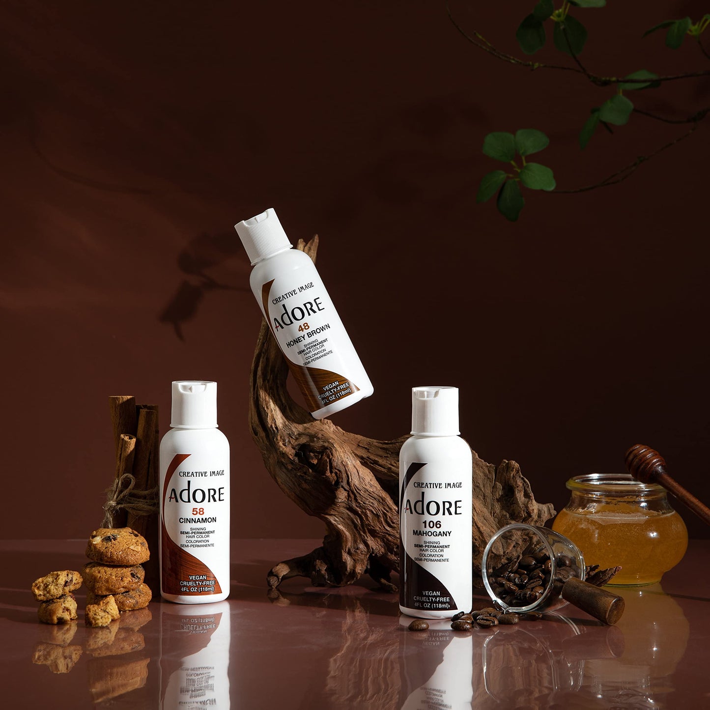 Adore Semi-Permanent Haircolor #058 Cinnamon 4 Ounce (118ml) (3 Pack)