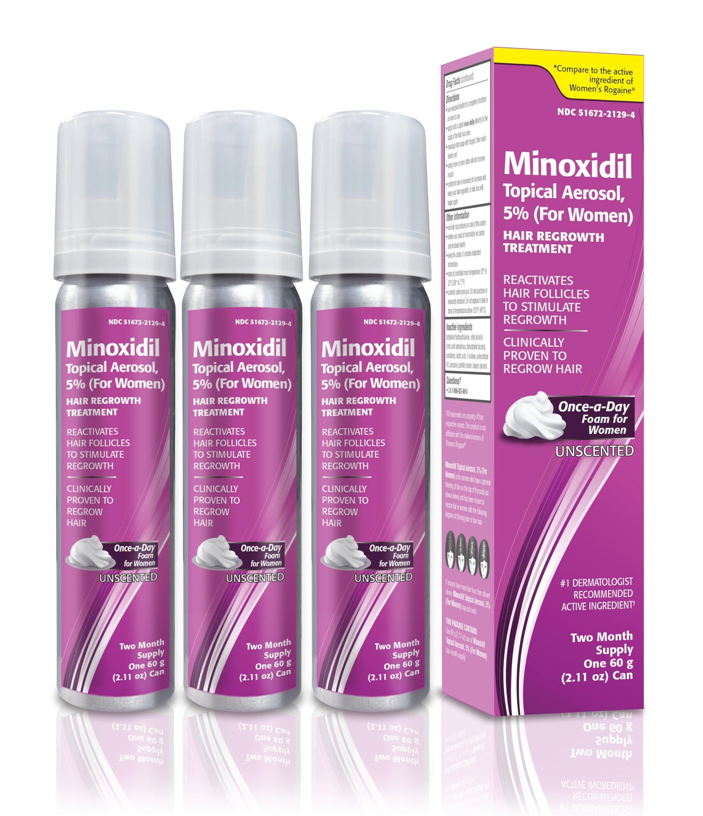 Minoxidil 5% Topical Aerosol Foam, Hair Regrowth Treatment for Women, 2.11 oz Reactivates Hair Follicles to Stimulate Hair Regrowth - 6 Months Supply Beauty and Personal Care TARO Default Title