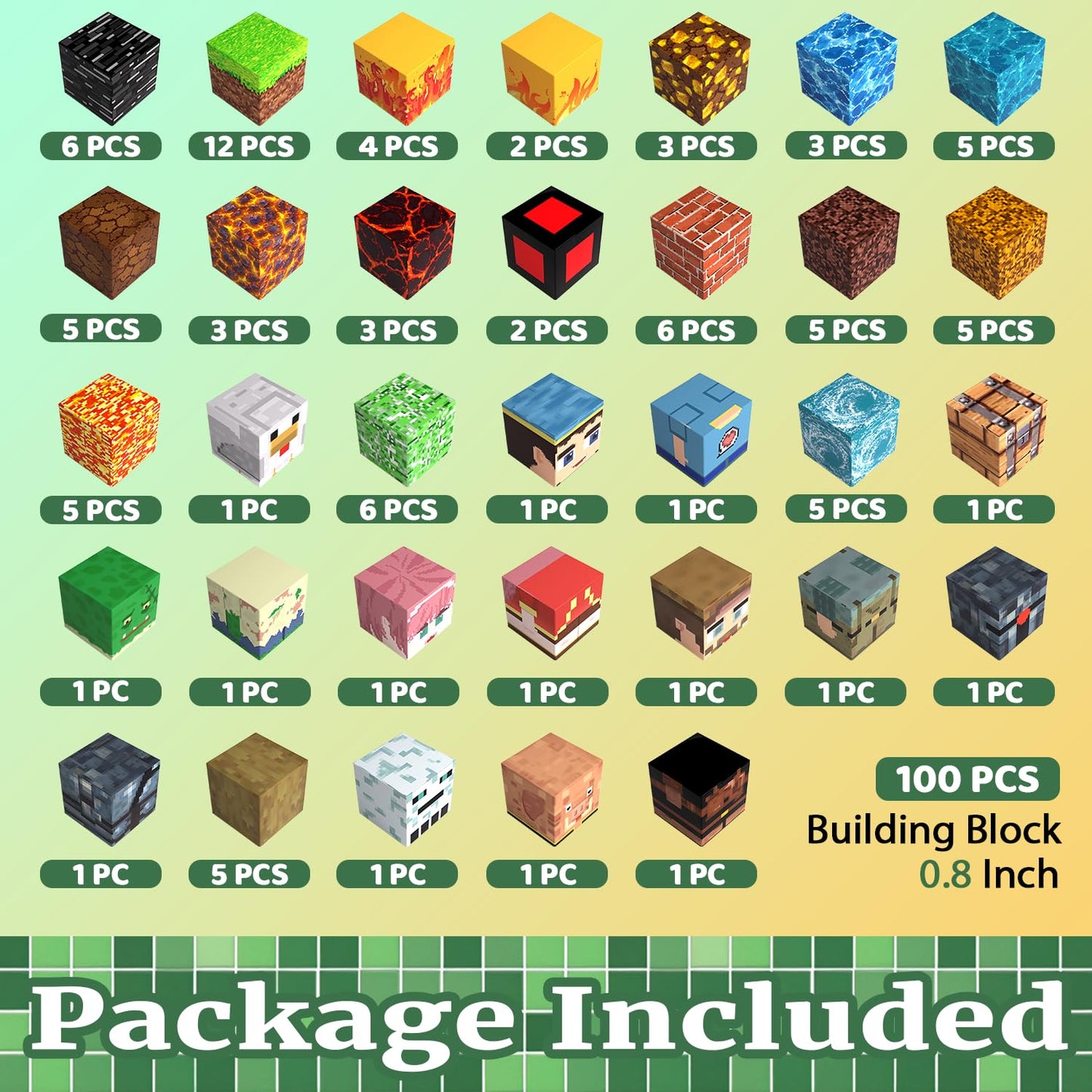 Magnetic Blocks 100pcs Building Cubes – Stacking Magnet Tiles Toy for Kids Ages 3-12, Educational Birthday Gift & Party Set (Underworld)
