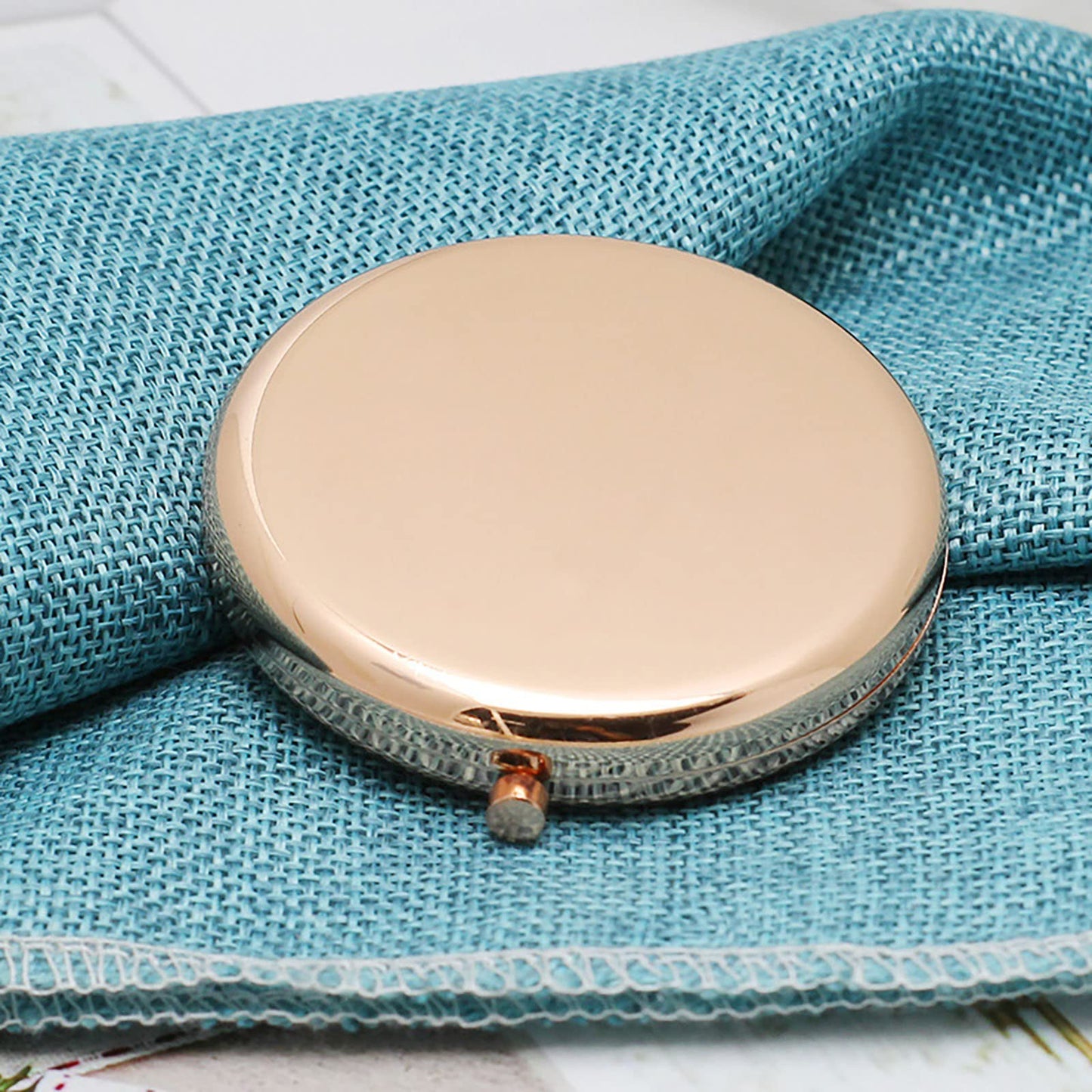 WOOYALIN Magnifying Compact Double-Sided 1X/2X Round Pocket Handheld Travel Makeup Portable Pocket Mirror Rose Glod 5PCS