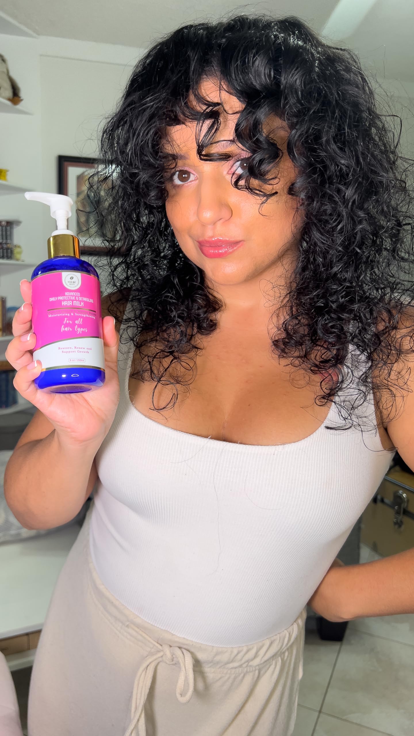 Advanced Daily Protective & Detangling Hair Milk | Nourishing Organic Leave-In Conditioning Repair and Renew Dry and damaged hair. Reduce Breakage