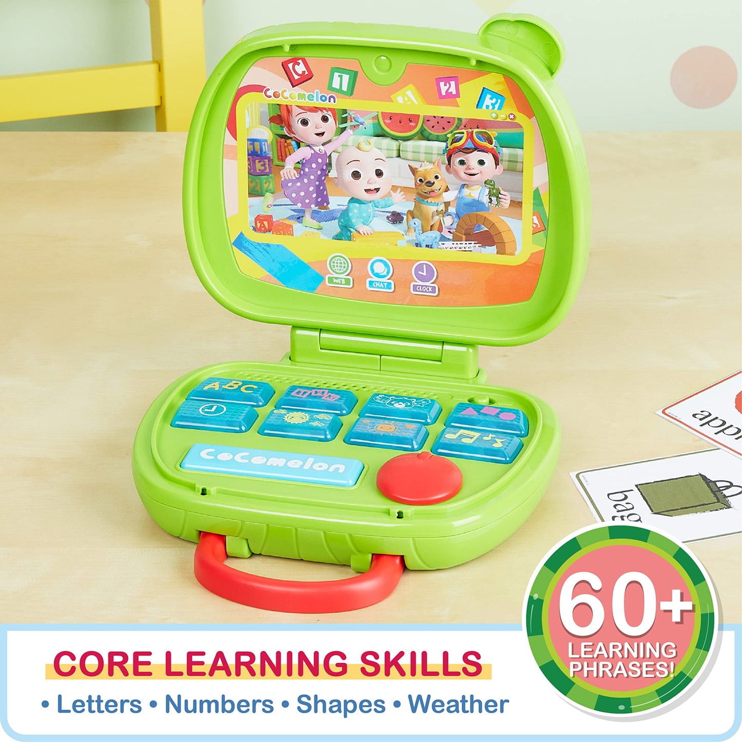 CoComelon Sing & Learn Laptop Toy | Lights, Sounds & Music Teach Letters, Numbers, Shapes & Animals | Official Toy for Kids 18M+