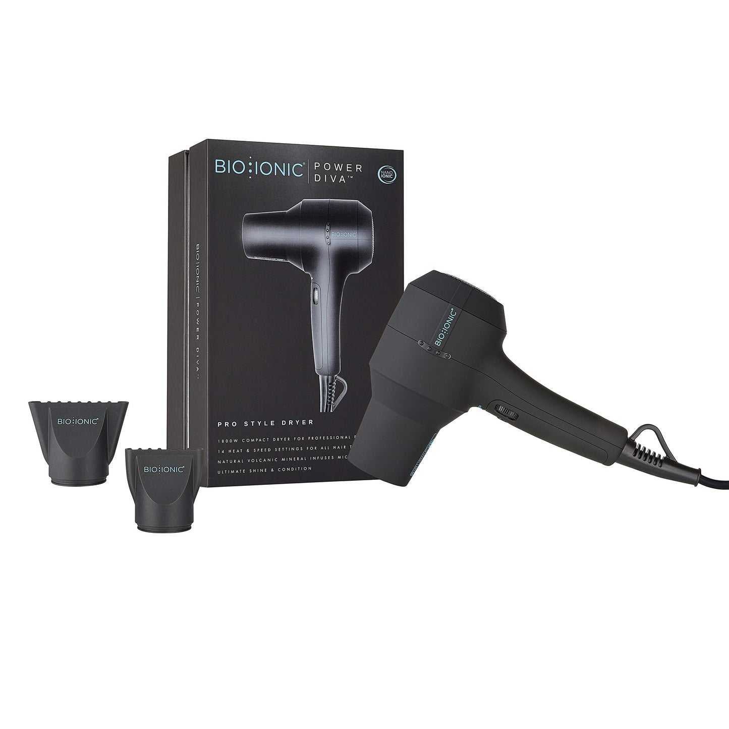 Bio Ionic PowerDiva Pro Speed Hair Dryer, Blow Dryer with Adjustable Heat & Speed, Professional Hair Styling Tool for Fast, Frizz-Free Hairstyles