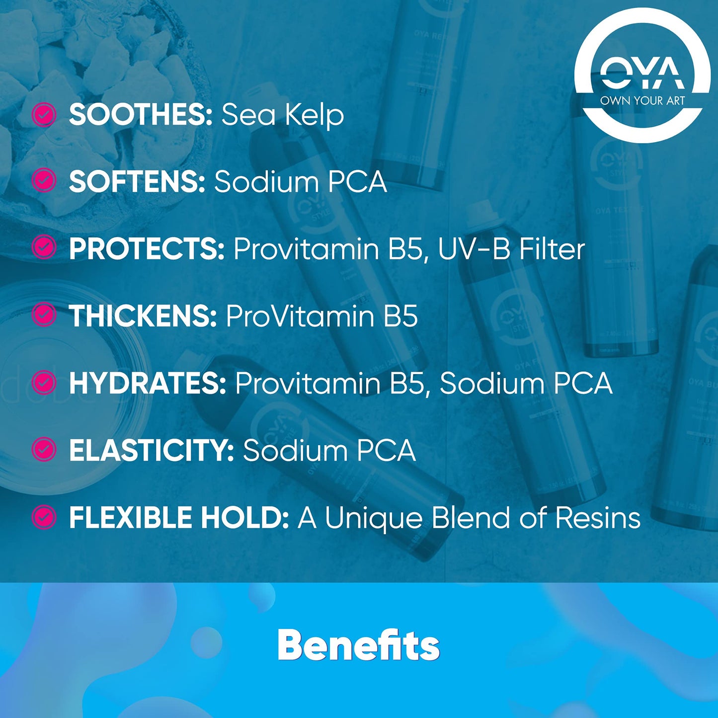 OYA REFINE Flexi-Hold Hairspray - Lightweight Flexible Hold Finishing Hair Spray for Fine Medium Hair - Volumizing Fast Drying Aerosol Shaper for All