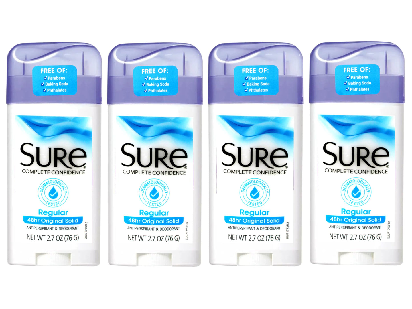 Sure Regular Original Solid Antiperspirant & Deodorant 2.7 Ounces, Pack of 4 Beauty and Personal Care Sure