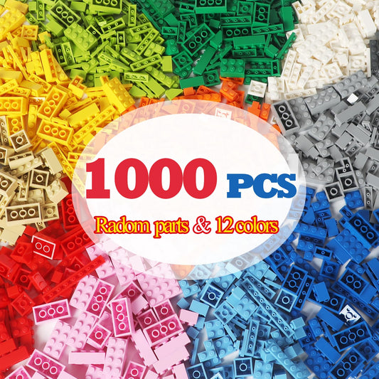 1000 PCS Building Bricks Compatible with Lego Classic - 1000 Pieces Basic Bulk Building Blocks in Random Color - Mixed Shape
