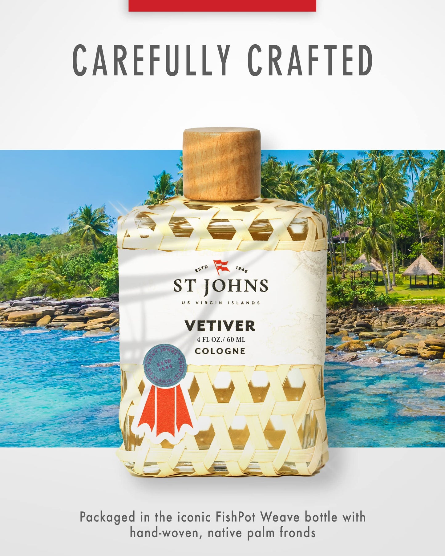 St. John Classic Vetiver Cologne | New Virgin Islands Inspired Fresh Cologne Scent | Sophisticated Cologne Fragrance for Men (4 oz)