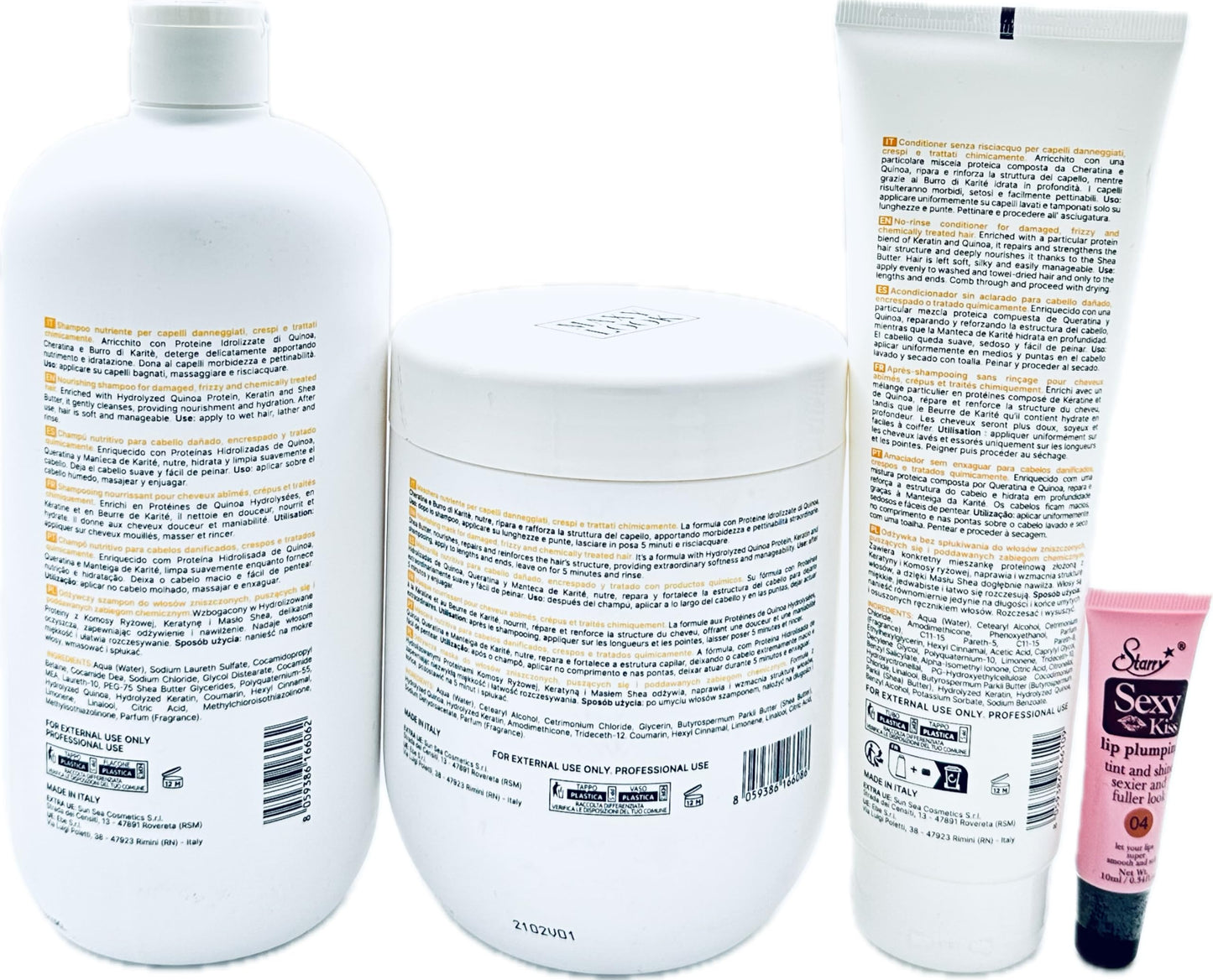 Maxy Look Protein Nourishing Shampoo 1000ml, Mask 1000ml & Leave in Conditioner 300ml for Damaged, Frizzy & Chemically Treated Hair - Free Starry Lip