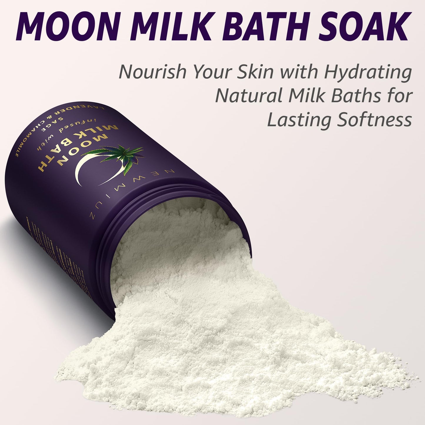 Cleansing Sage Moon Milk Bath Soak - Lavender Chamomile - Moisturize & Soften Skin Spiritual Stress Relief Gifts for Women Destress Luxury Spa Bath