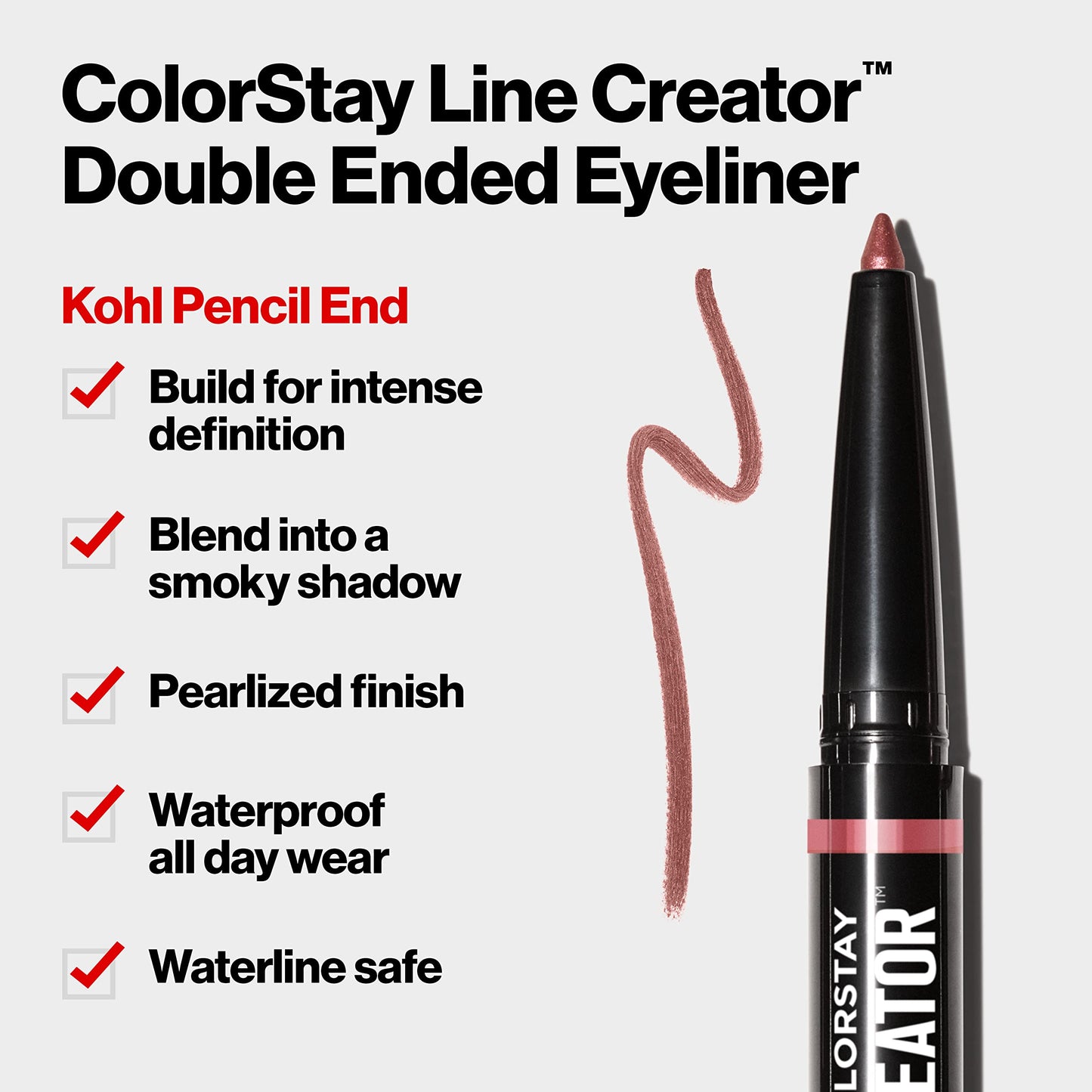 REVLON Liquid Eyeliner & Smoky Kohl Pencil, ColorStay Line Creator Eye Makeup, Waterproof & Transferproof, 152 Leathercraft, 0.004 oz