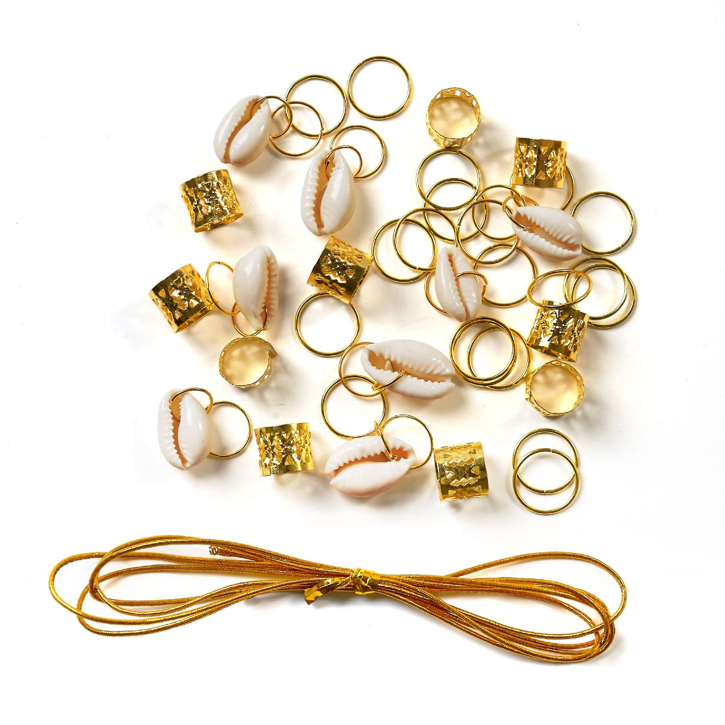 RED by KISS Hair Jewelry for Women Braids Dreadlock A Complete DIY Kit of Hair Charms Beads Cuffs Rings and Metallic Cords for Hair Decoration (Kit 1)