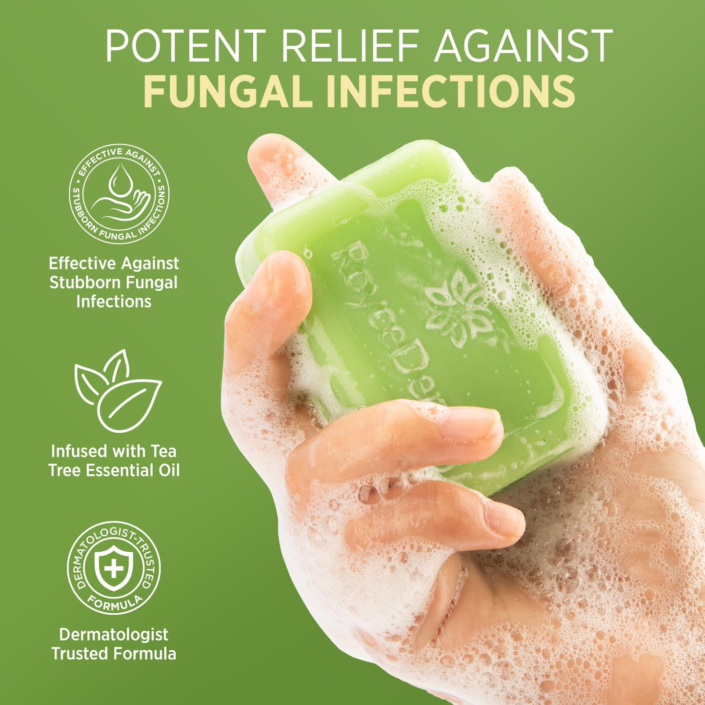 Roycederm Antifungal Bar Soap - Tea tree Oil Soap - Athlete’s Foot Treatment for Jock Itch & Ringworm - Medicated Antifungal Soap with Clotrimazole 1% Beauty & Personal Care Roycederm