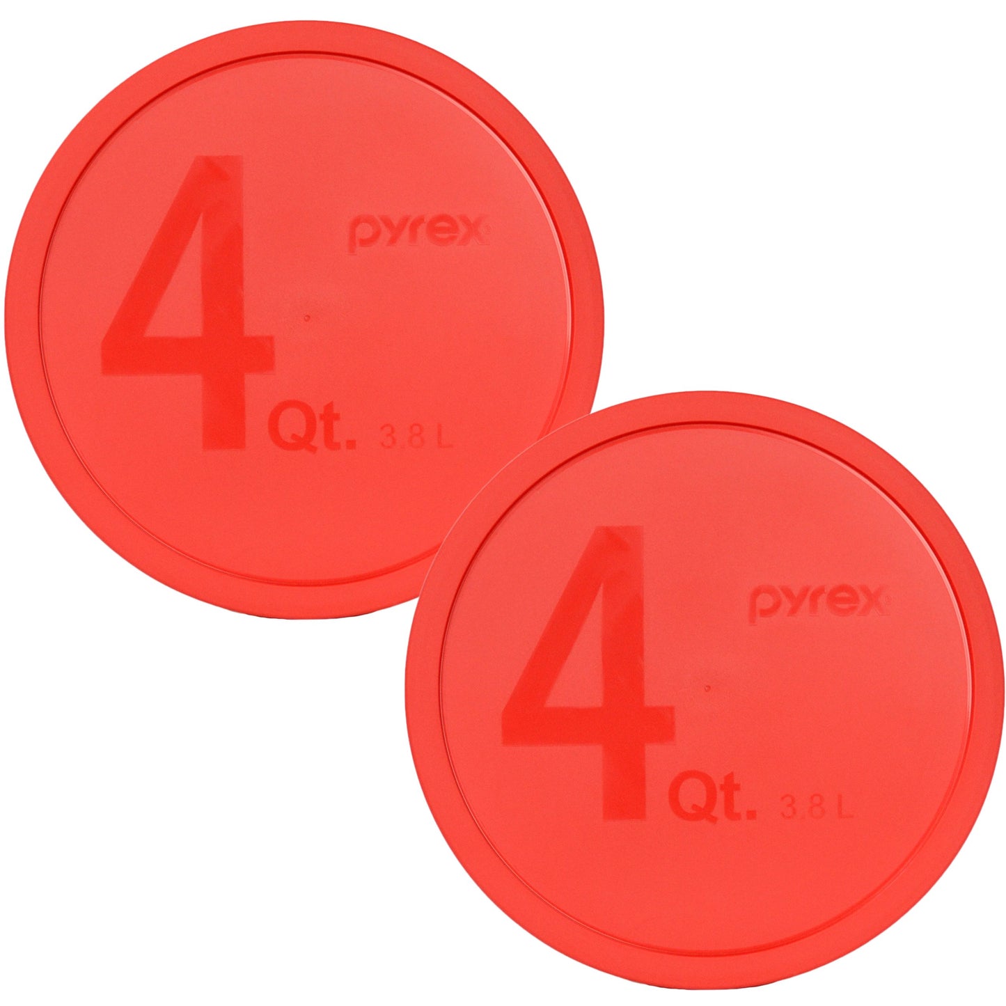 Pyrex 326-PC 4qt Red Food Storage Replacement Lid (2-Pack) - Made in USA