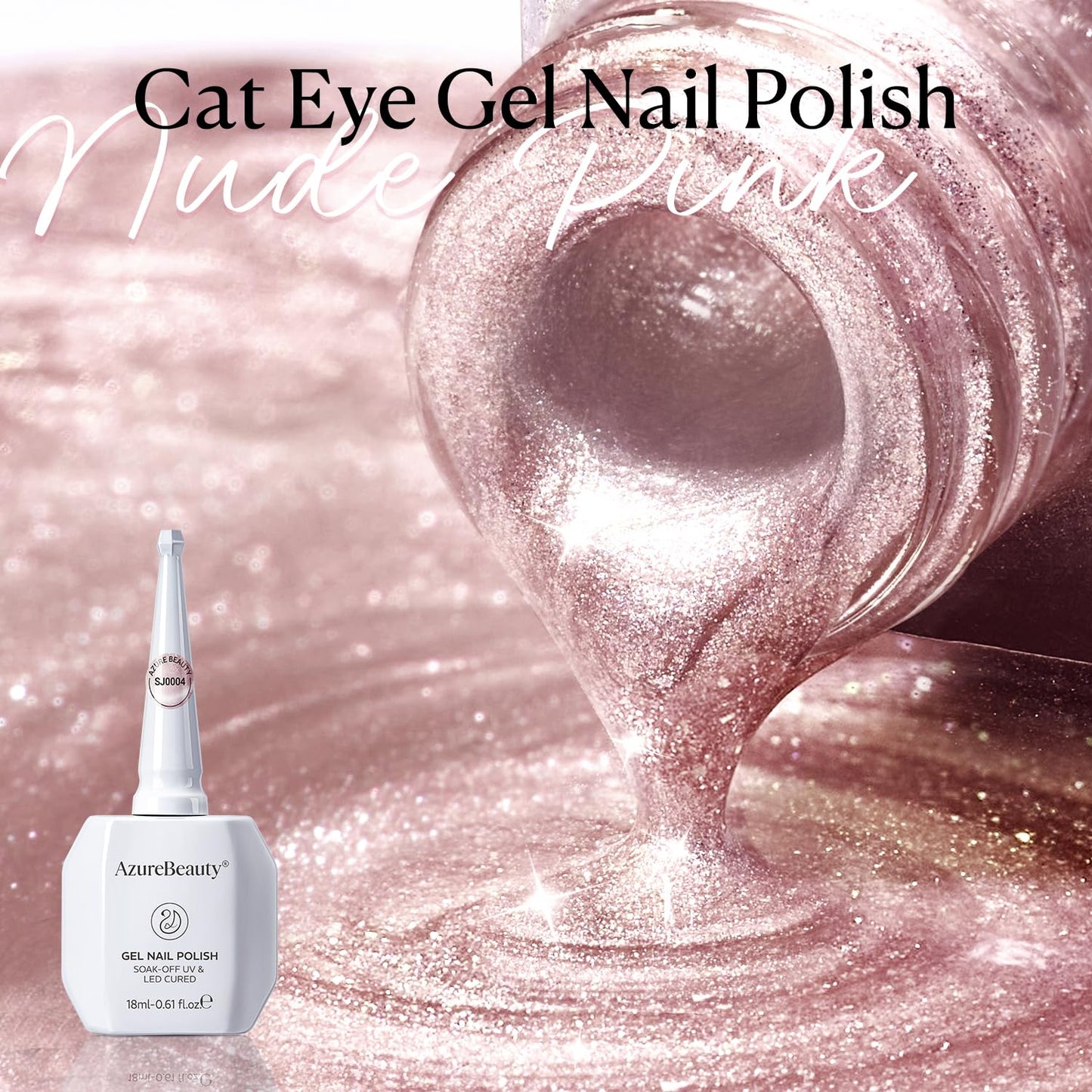 AZUREBEAUTY18ML Nude Pink Cat Eye Magnetic Gel Nail Polish Beauty and Personal Care AZUREBEAUTY