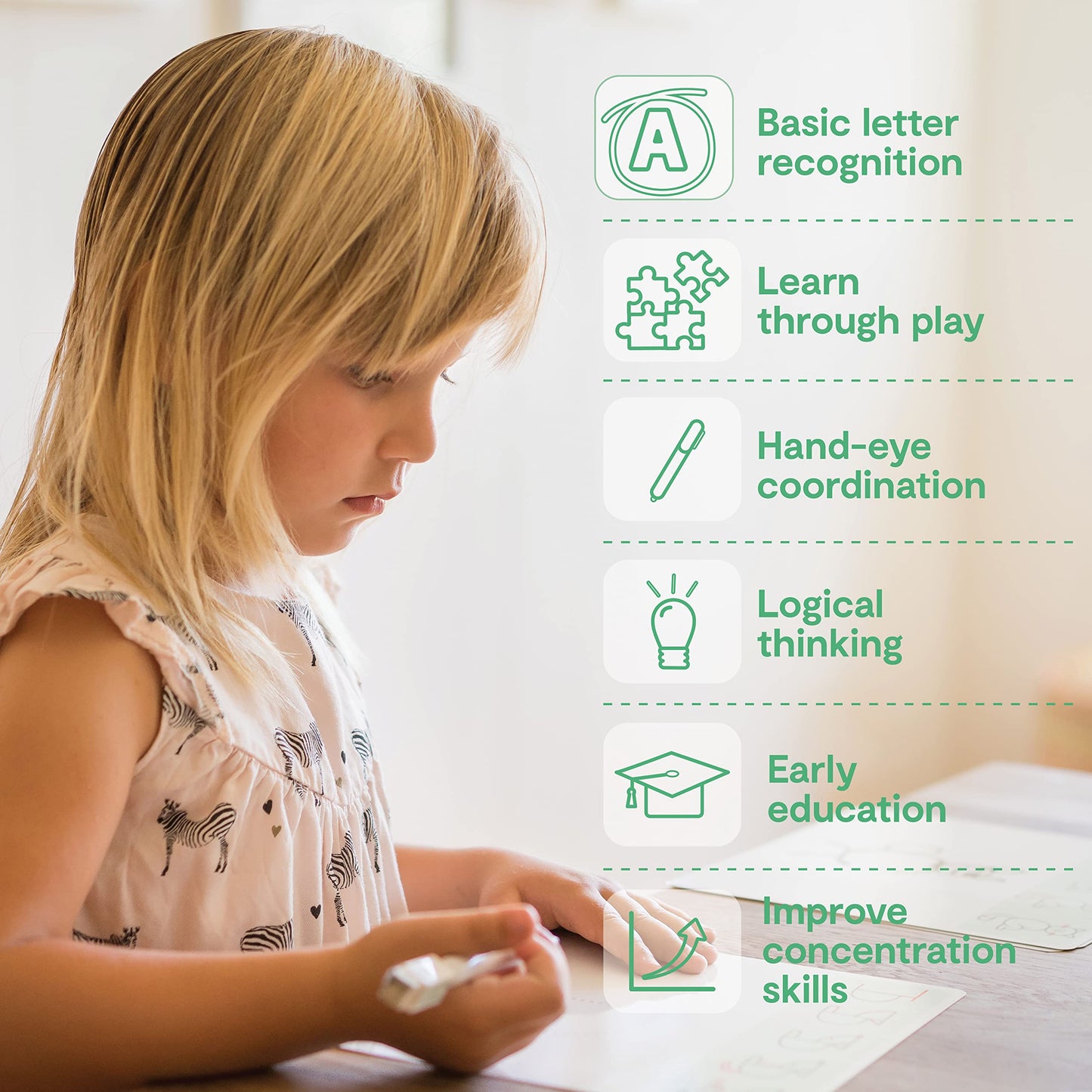 Alphabet Learning Tracing Set – ABC Handwriting Toys & Drawing Educational Game, Preschool Activity Gift for Kids Ages 3–6, Boys & Girls