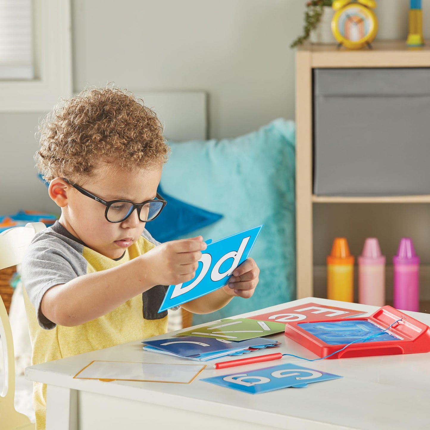 hand2mind Letter Tracing Sensory Pad – Reusable Handwriting Practice Board for Kids Ages 3-5, Montessori Alphabet Preschool Learning Toy