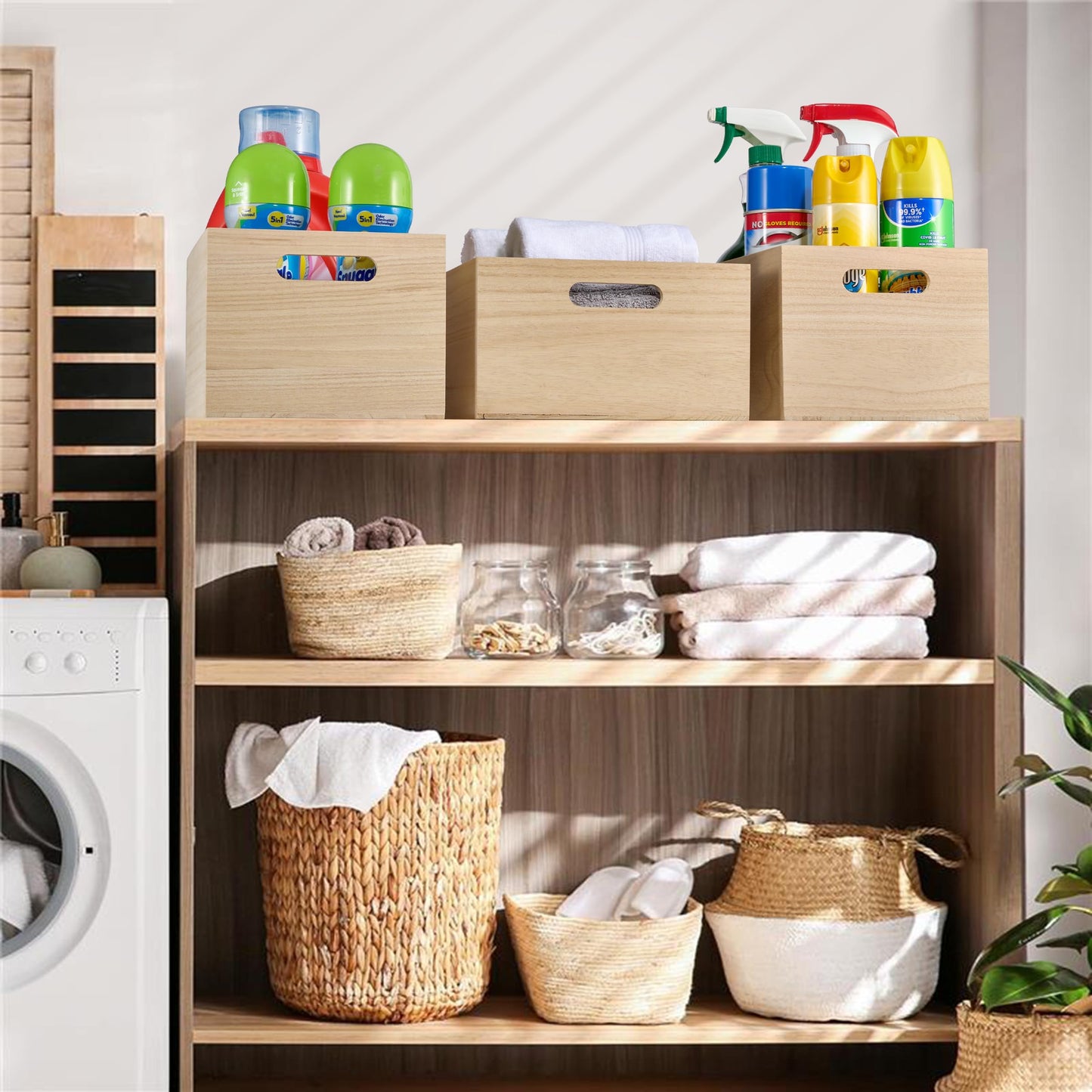 Sorbus Unfinished Wood Crates - Organizer Bins, Wooden Box for Pantry Organizer Storage, Closet, Arts & Crafts, Cabinet Organizers, Containers…