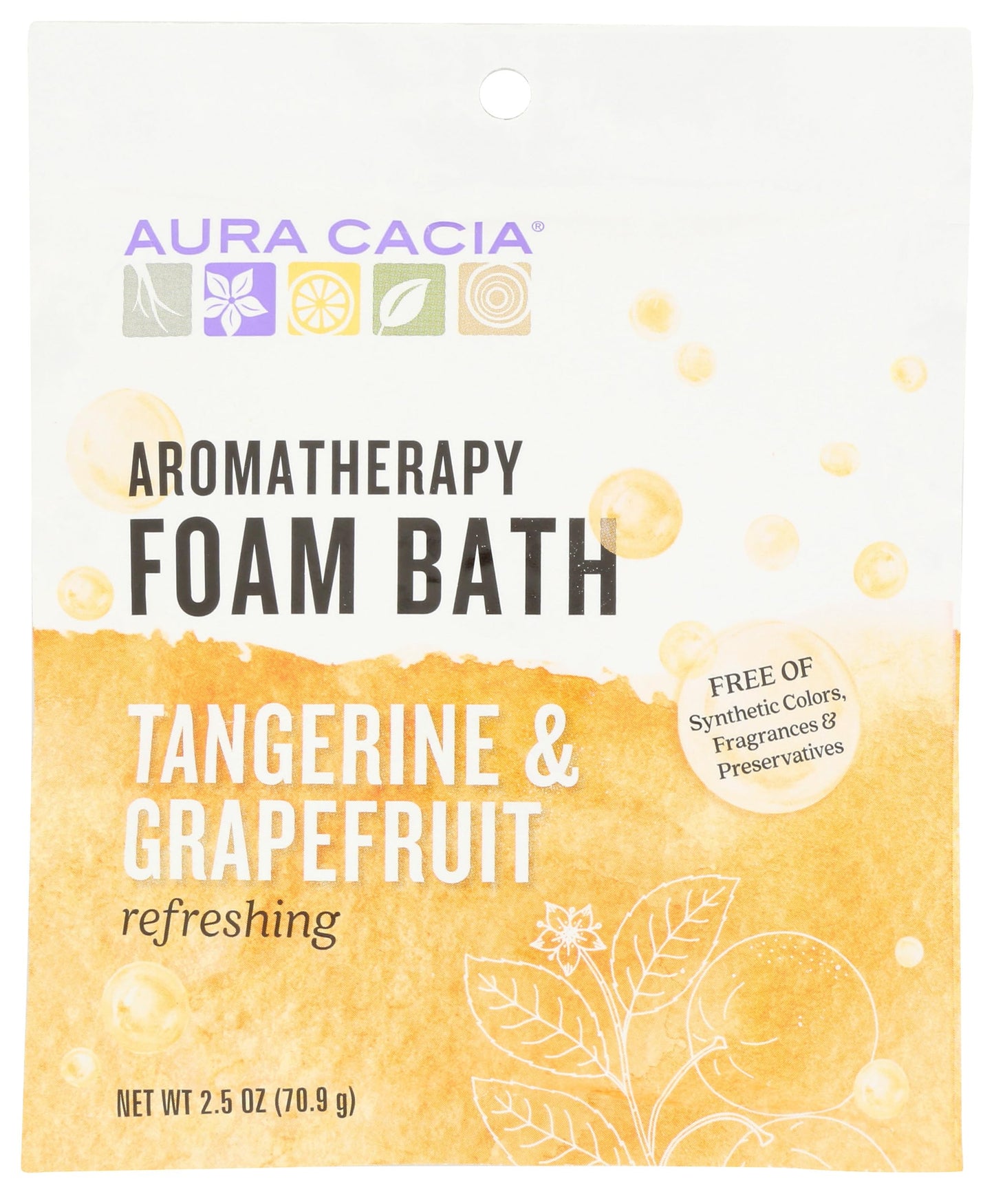 Aura Cacia Foam Bath, Tangerine/Grapefruit, 2.5 Ounce