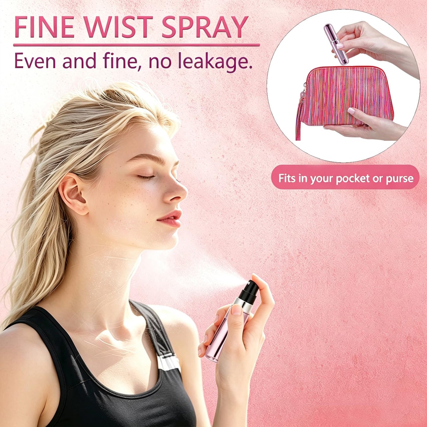 opasyo Refillable Perfume Portable Atomizer Bottle Refillable Perfume Spray, Leak-Proof Perfume Spray Bottle, Travel Perfume for Traveling Beauty and Personal Care opasyo