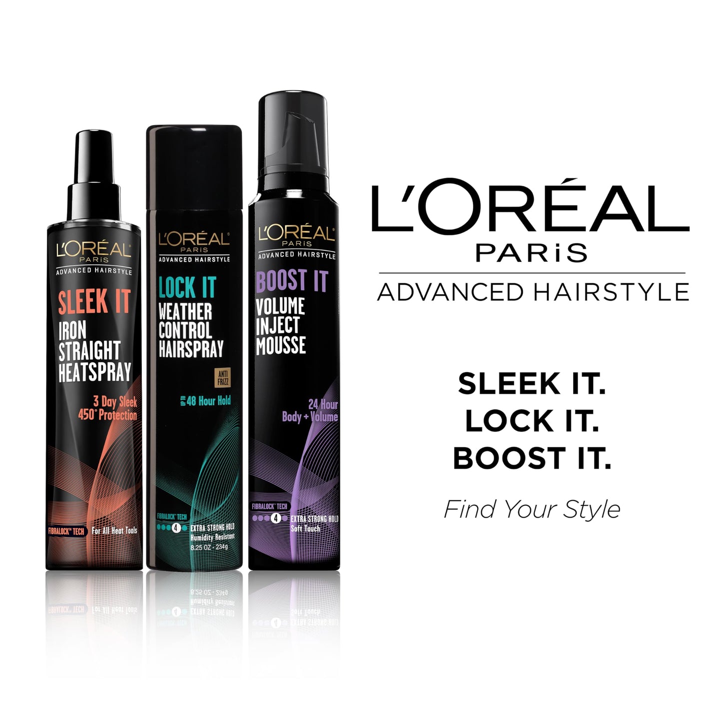 L’Oreal ParisAdvanced Hairstyle/Paris - Boost It Volume Inject Mousse - Extra Strong Hold - Net Wt. 8.3 OZ (235 g) Per Can - Pack of 3 Cans