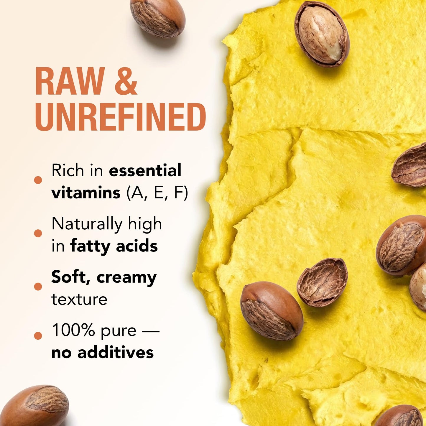 Ashanti Naturals Yellow Raw Shea Butter | Unrefined African Shea Butter | Creamy Moisturizer for Easy Application - 8 oz