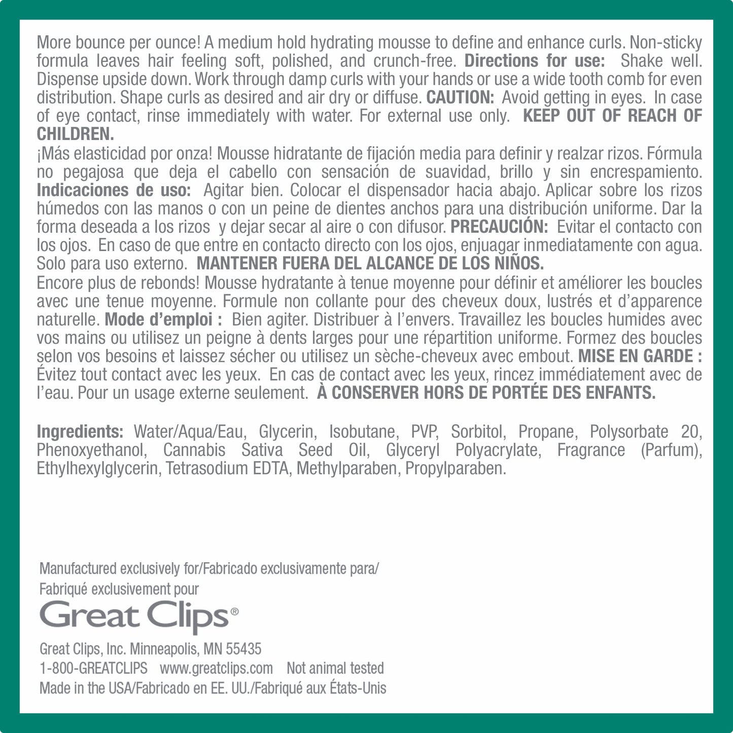 GREAT CLIPS Solutions Curl Whipped Mousse, 8.5oz | Define & Enhance Curls | For Wavy to Curly Hair