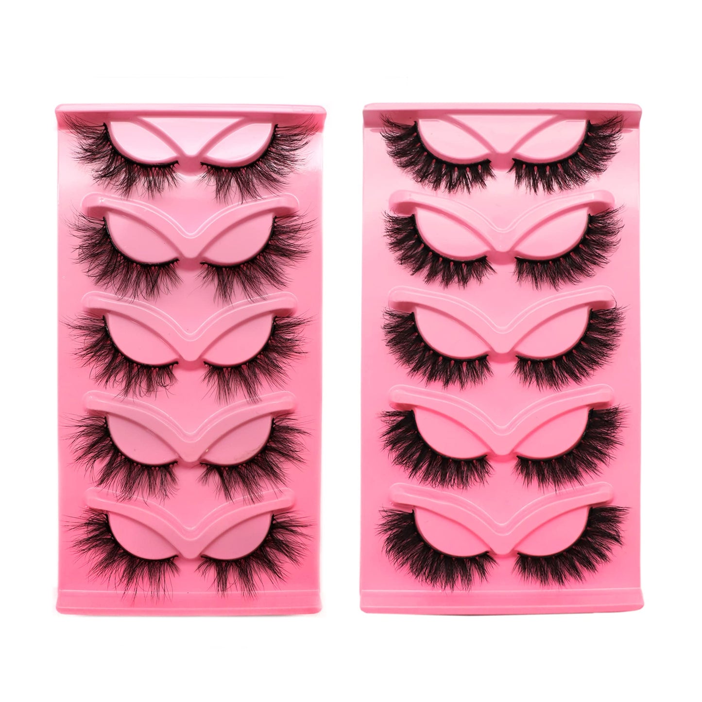 beautykaisen 10Pair 3D False eyelash book Cat Eye Look Fluffy Wispy Soft Reusable Makeup Thick Fake Eyelashes(601+628)