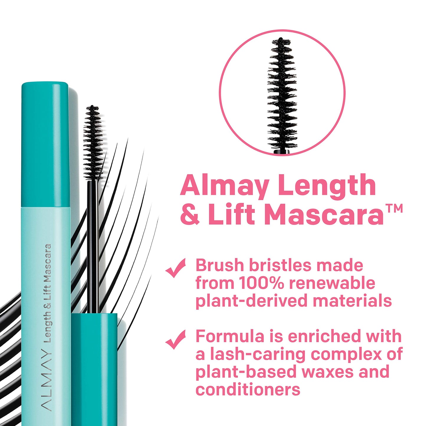 Almay Lengthening Mascara, Volume & Lift, Eye Makeup, Hypoallergenic and-Fragrance Free, 020 Black, 0.24 fl oz.
