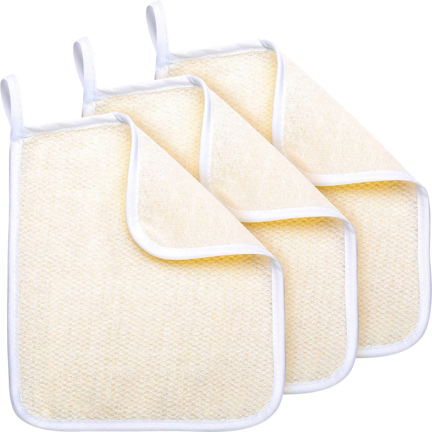 Tatuo 3 Pack Wash Cloths Exfoliating Washcloth Soft Shower Washcloth Exfoliating Face and Body Wash Cloths Towel Weave Bath Cloth Massage Bath Towel