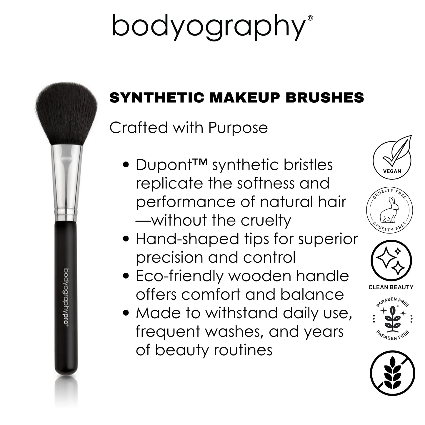 Angled Liner Brush | Precision Eye Tool with Synthetic Taklon Bristles | Ideal for Gel, Powder & Liquid Eyeliner | Vegan, Cruelty-Free, Fragrance-Free