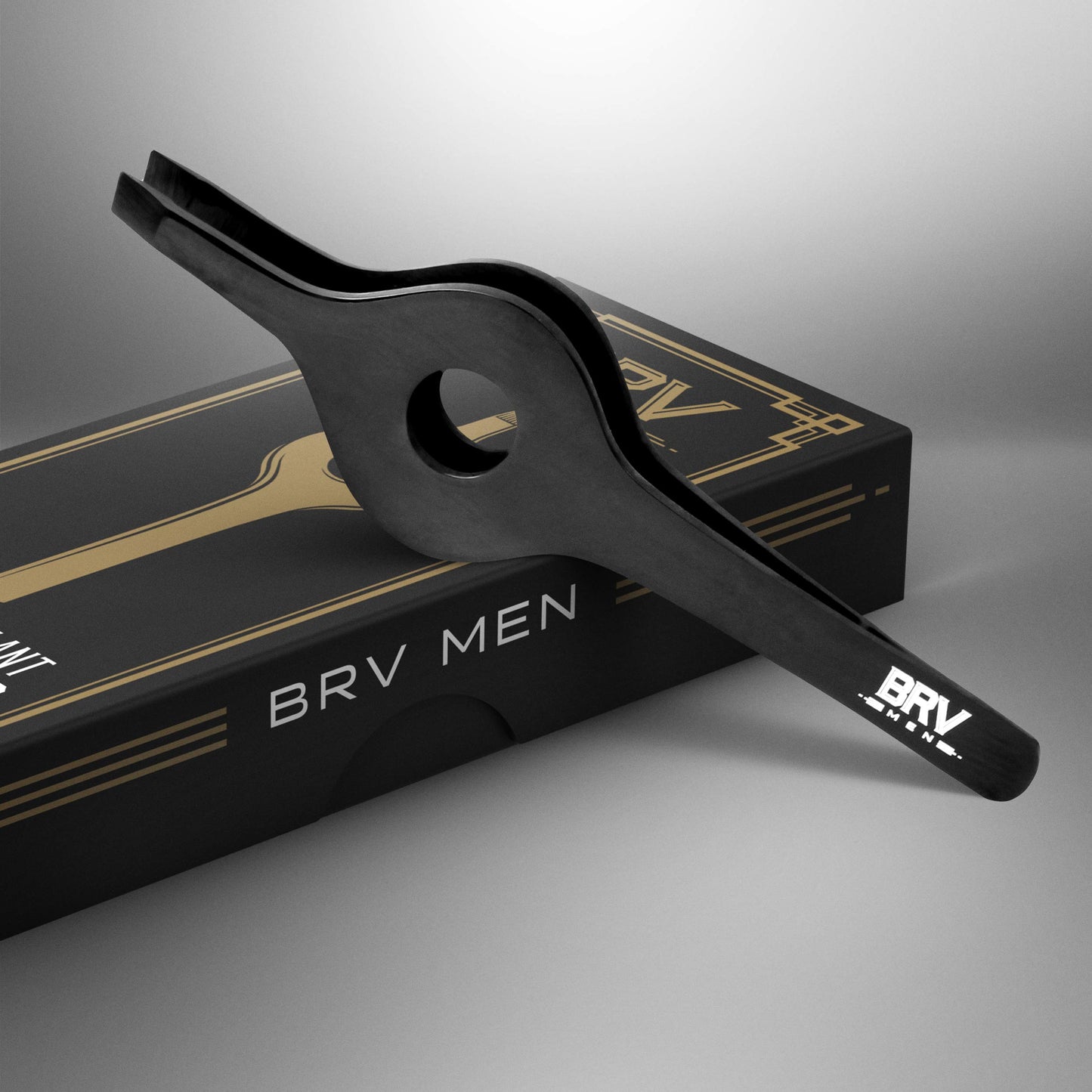 BRV MEN Wide Grip Slant Tweezers | Hand-Filed Slanted Tips for Ultra-Precision | Tweezers for Eyebrows & Nose/Ear/Facial Hair | Professional Tweezers