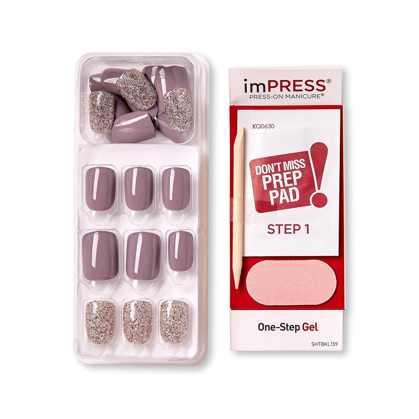 KISS imPRESS Press-On Manicure, Nail Kit, PureFit Technology, Short Press-On Nails, Square, 'Flawless', Includes Prep Pad, Mini Nail File, Cuticle Beauty & Personal Care imPRESS