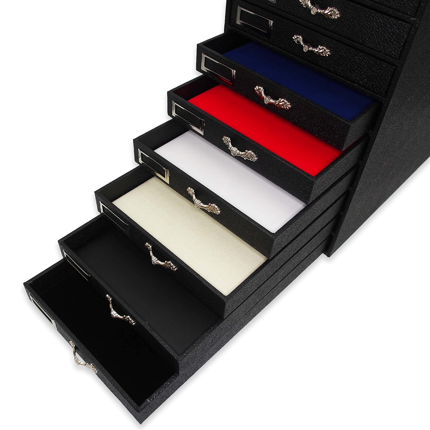 888 Display USA, Inc Jewelry Tray Storage Organizer with identification slots with 10 removable drawers.