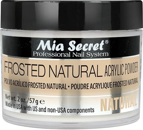 Mia Secret Frosted Natural Acrylic Powder MADE IN USA multiple sizes (2 oz.) Beauty & Personal Care Mia Secret