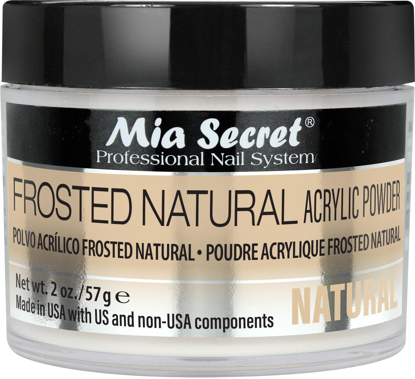 Mia Secret Frosted Natural Acrylic Powder MADE IN USA multiple sizes (2 oz.) Beauty & Personal Care Mia Secret