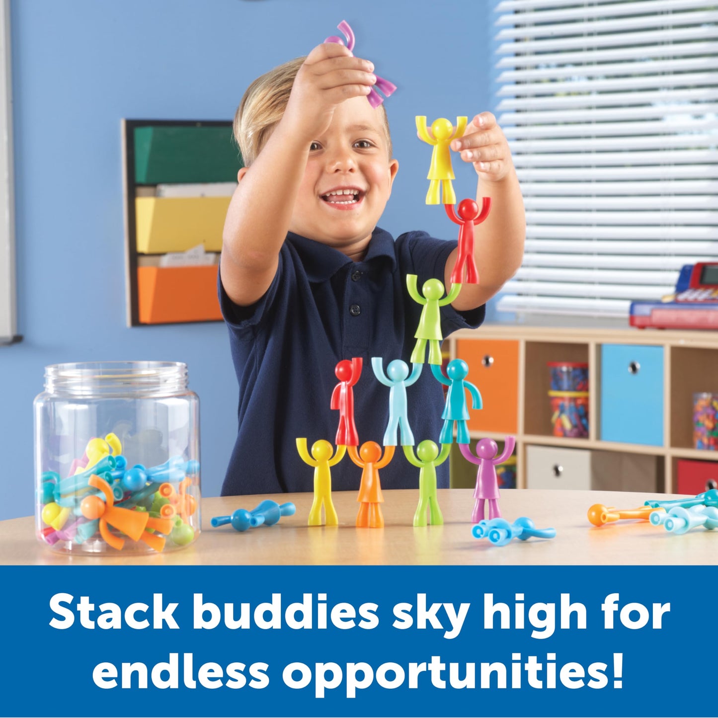 Learning Resources Buddy Builders,32 Pieces, Ages 3+, Fine Motor, Hand Eye Coordination Toy, Fine Motor Skills,Social Emotional Learning Toys