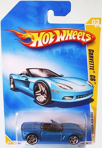 Hot Wheels 2009 Corvette C6 Convertible Blue 03/42, 2009 New Models, 1:64 Scale.
