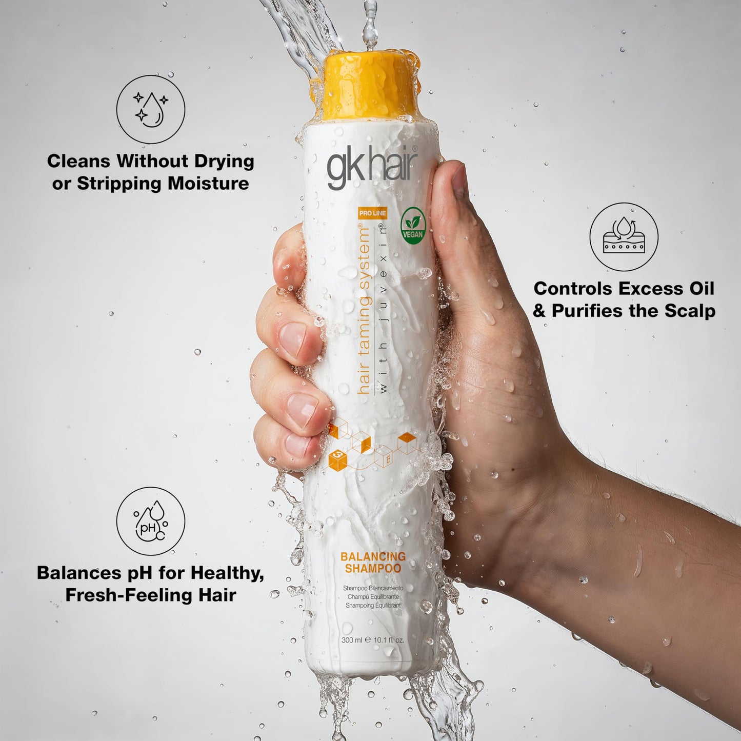 GK HAIR Balancing Shampoo and Conditioner Set for Oily Hair Upto 72-Hour Freshness Best Shampoo and Conditioner for Greasy Scalp Build Up Dirt, Skip