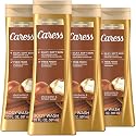 Caress Body Wash for Women, Shea Butter & Brown Sugar, Hydrating and Exfoliating Shower Gel for Gorgeous Radiant Skin, 20 fl oz, 4 Pack