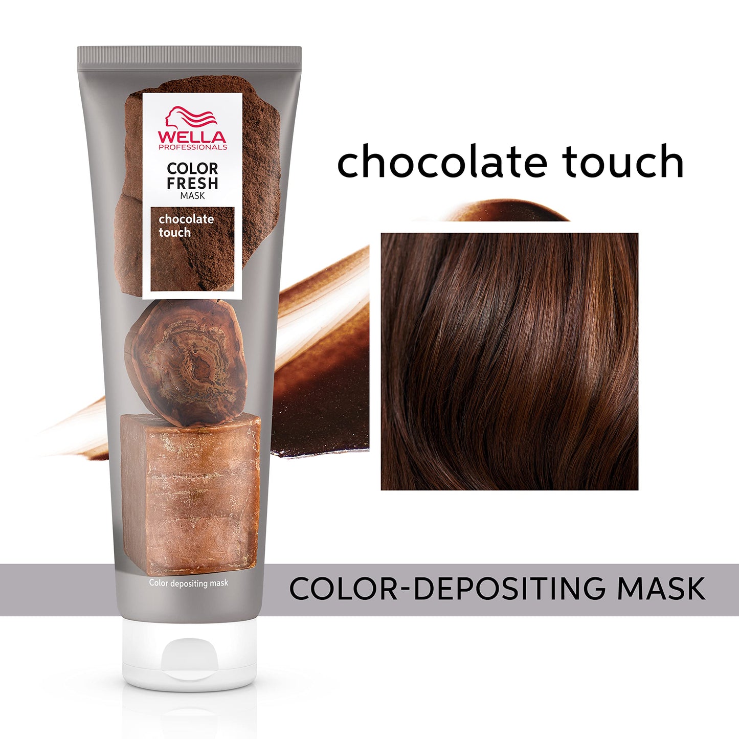 Wella Professionals Color Fresh Mask | Chocolate Touch | Natural Shade | Hair Color-Depositing Mask | Vegan Formula with Avocado Oil | Zero Damage | Beauty and Personal Care Wella Professionals