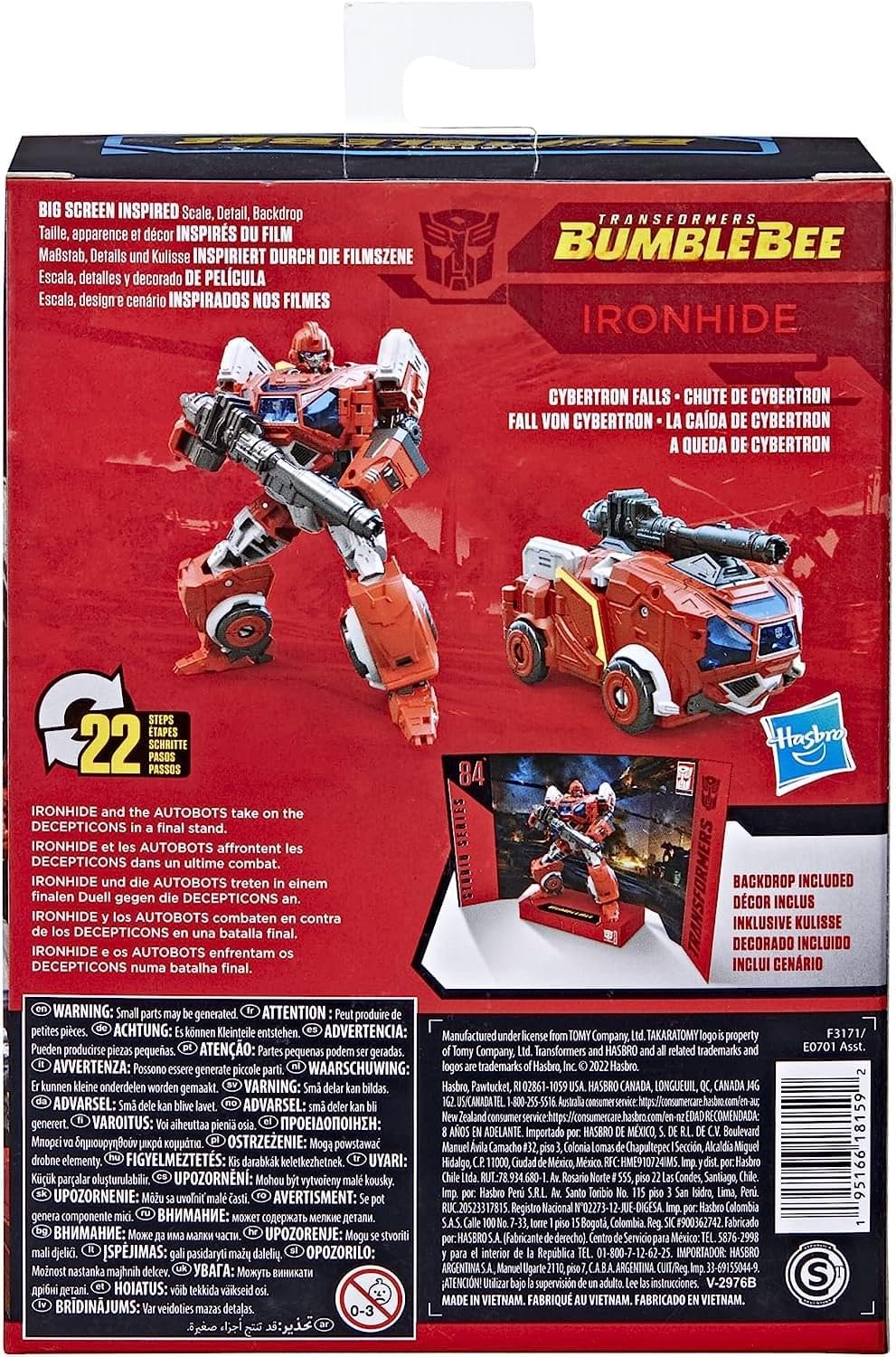 Transformers Toys Studio Series 84 Deluxe Class Bumblebee Ironhide Action Figure - Ages 8 and Up, 4.5-inch