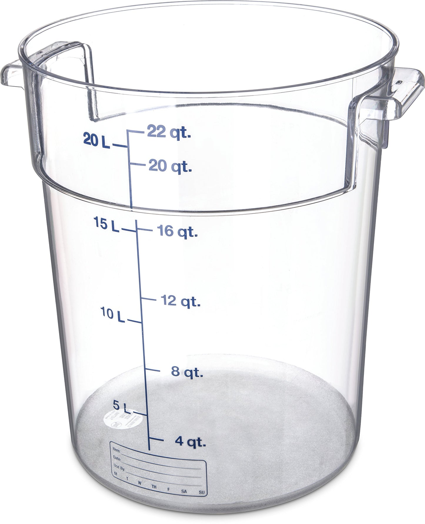 Carlisle FoodService Products Storplus Round Food Storage Container with Stackable Design for Catering, Buffets, Restaurants, Polycarbonate (Pc), 22…