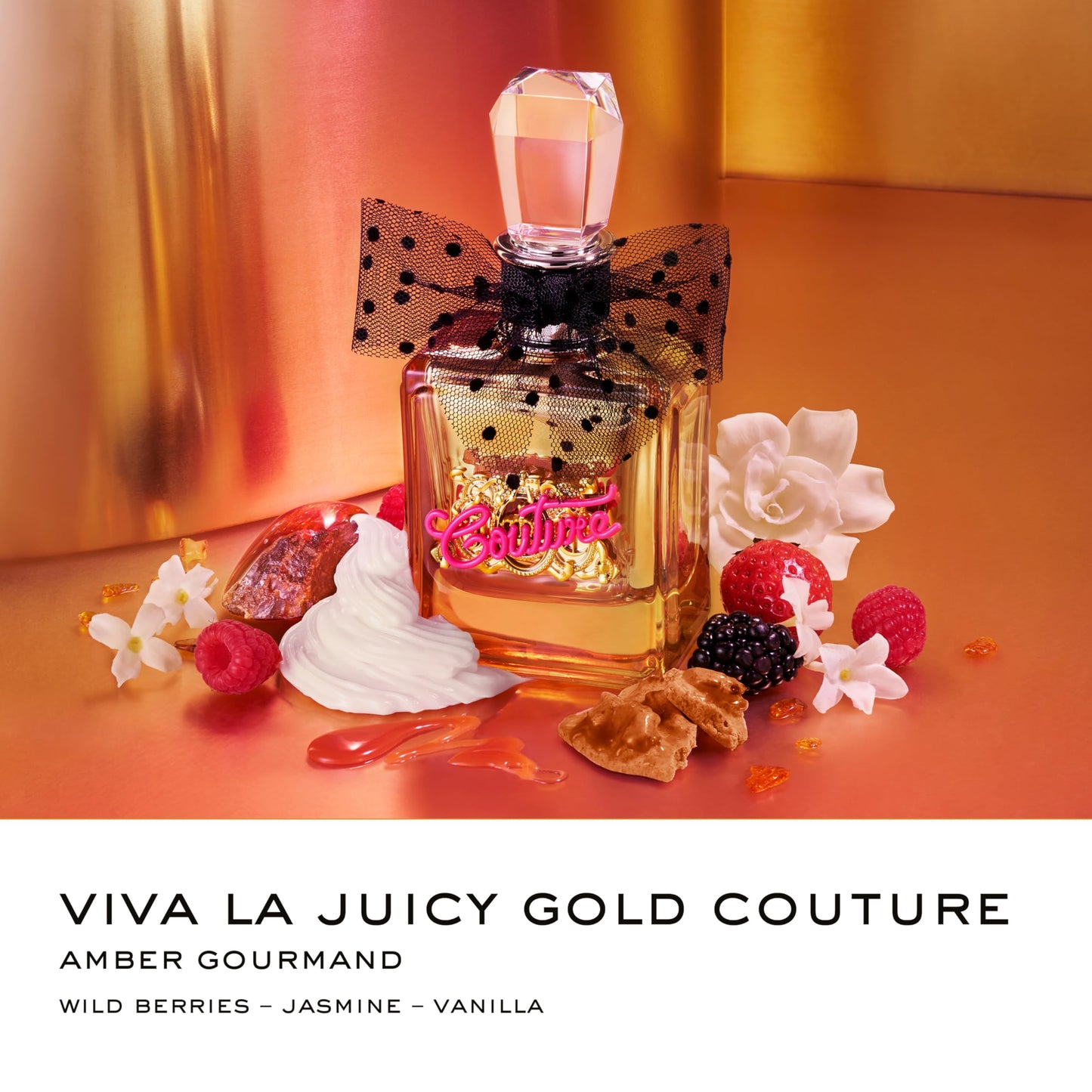 Juicy Couture Viva La Juicy Gold Eau De Parfum, Women's Perfume with Notes of Luscious Berry, Jasmine Sambac & Vanilla Cream - Fruity & Sweet, EDP