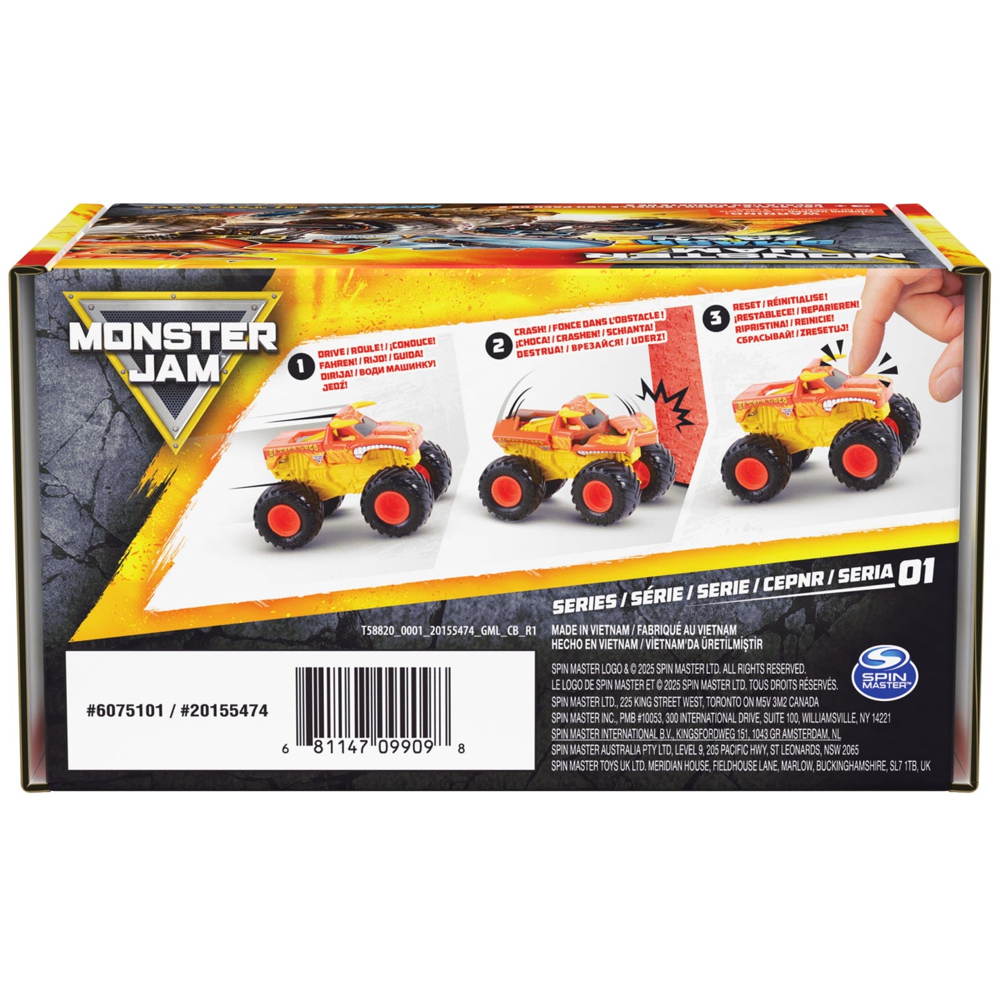 Monster Jam Smash & Bash 2-Pack – Megalodon & El Toro Loco 1:64 Die-Cast Repairable Monster Trucks, Kids Toys Ages 3+
