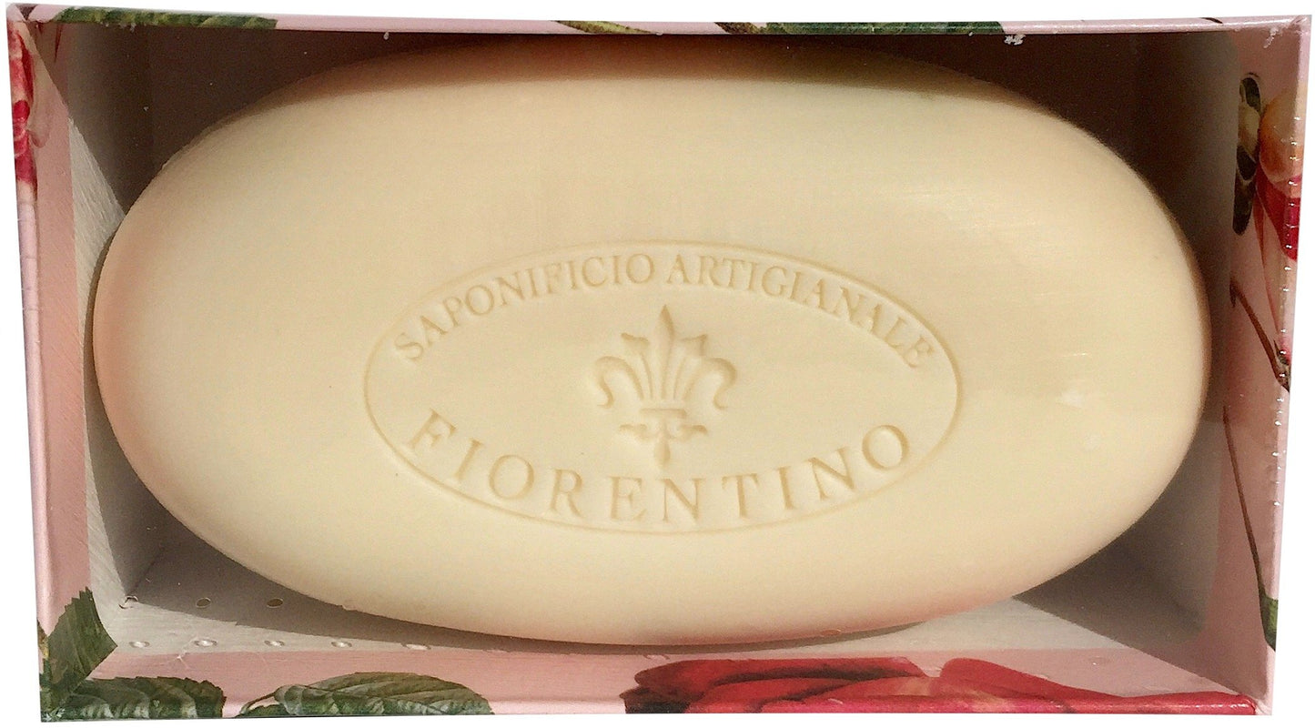 Bar Soap by Saponificio Artigianale Fiorentino- Tuscan Roseto Italian Rosa Rose Scented Soap All Natural Bath Cleanser 10.5 Ounce