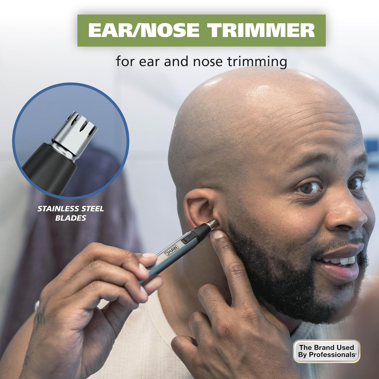 Wahl Micro Groomsman Battery Personal Trimmer for Hygienic Grooming with Rinseable, Interchangeable Heads for Eyebrows, Neckline, Nose, Ears, & Other Beauty and Personal Care Wahl